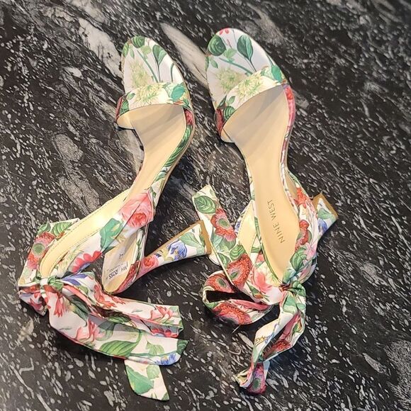 BRAND NEW NINE WEST KOBS ANKLE BOWNOT TIE SANDAL (WOMEN) - Picture 12 of 15